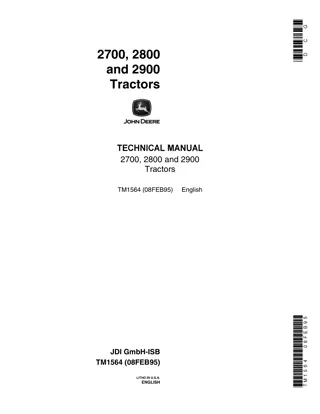 John Deere 2700 Tractor Service Repair Manual Instant Download (tm1564)