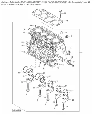 John Deere 4005 Compact Utility Tractor Parts Catalogue Manual Instant Download (PC9736)