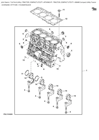 John Deere 4066M Compact Utility Tractor Parts Catalogue Manual Instant Download (PC12009)