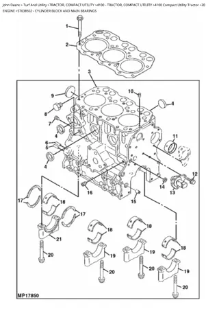 John Deere 4100 Compact Utility Tractor Parts Catalogue Manual Instant Download (PC2654)