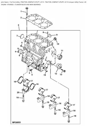 John Deere 4115 Compact Utility Tractor Parts Catalogue Manual Instant Download (PC2917)