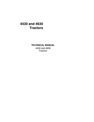 JOHN DEERE 4430 TRACTOR Service Repair Manual Instant Download (tm1172)