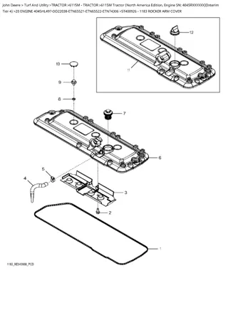 John Deere 6115M Tractor (North America Edition, Engine SN 4045RXXXXXX) (Interim Tier 4) Parts Catalogue Manual Instant Download (PC4693)