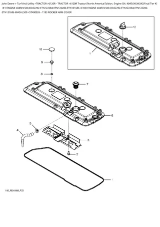 John Deere 6120R Tractor (North America Edition, Engine SN 4045UXXXXXX) (Final Tier 4) Parts Catalogue Manual Instant Download (PC4907)