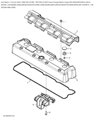 John Deere 6125M Tractor (Europe Edition, Engine SN 4045GXXXXXX) (Tier 2) (S.N. 859738 and up) Parts Catalogue Manual Instant Download (PC14037)