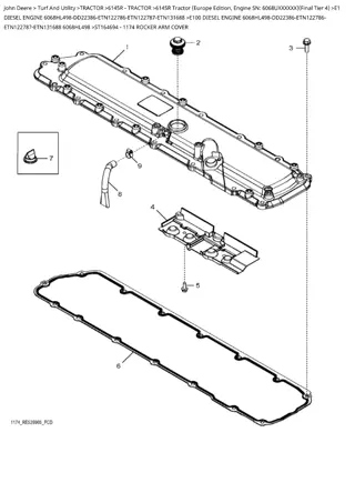 John Deere 6145R Tractor (Europe Edition, Engine SN 6068UXXXXXX) (Final Tier 4) Parts Catalogue Manual Instant Download