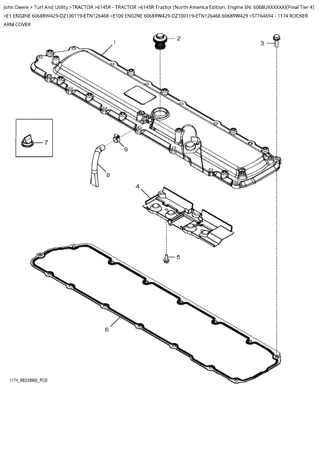 John Deere 6145R Tractor (North America Edition, Engine SN 6068UXXXXXX) (Final Tier 4) Parts Catalogue Manual Instant Download (PC4909)