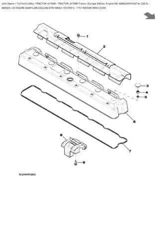 John Deere 6150M Tractor (Europe Edition, Engine SN 6068GXXXXXX) (Tier 2) (S.N. 860503 and below) Parts Catalogue Manual Instant Download (PC4709)