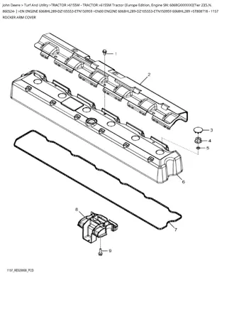 John Deere 6155M Tractor (Europe Edition, Engine SN 6068GXXXXXX) (Tier 2) (S.N. 860524-) Parts Catalogue Manual Instant Download (PC14039)