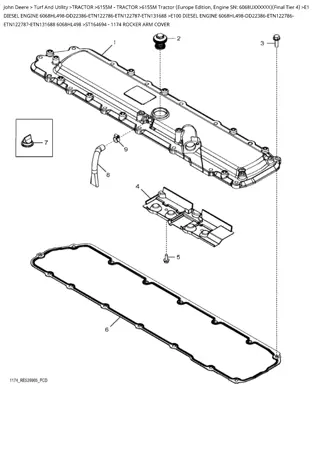 John Deere 6155M Tractor (Europe Edition, Engine SN 6068UXXXXXX) (Final Tier 4) Parts Catalogue Manual Instant Download (PC14006)