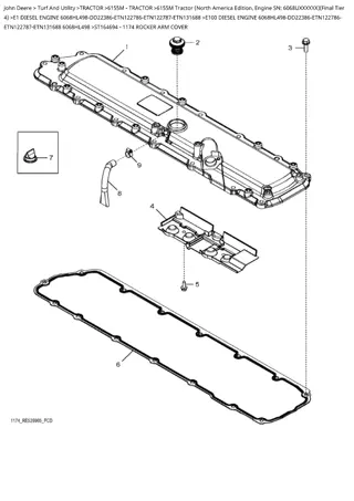 John Deere 6155M Tractor (North American Edition, Engine SN 6068UXXXXXX) (Final Tier 4) Parts Catalogue Manual Instant Download (PC14013)