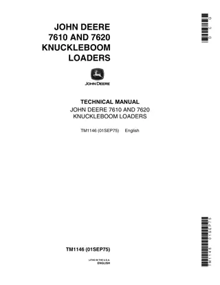 John Deere 7620 Knuckleboom Loaders Service Repair Manual Instant Download (tm1146)