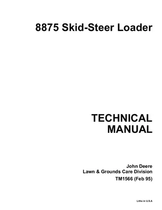 JOHN DEERE 8875 SKID STEER LOADER Service Repair Manual Instant Download (TM1566)