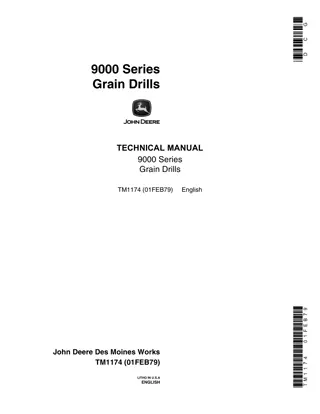 John Deere 9000 Series Grain Drills Service Repair Manual Instant Download (tm1174)