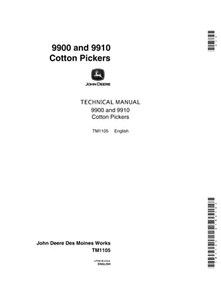 John Deere 9910 Cotton Pickers Service Repair Manual Instant Download (tm1105)