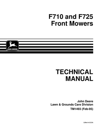 JOHN DEERE F725 FRONT MOWER Service Repair Manual Instant Download (TM1493)