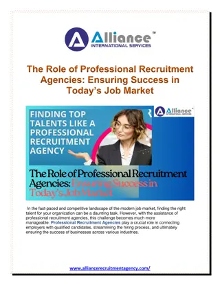 The Role of Professional Recruitment Agencies Ensuring Success in Today’s Job Market