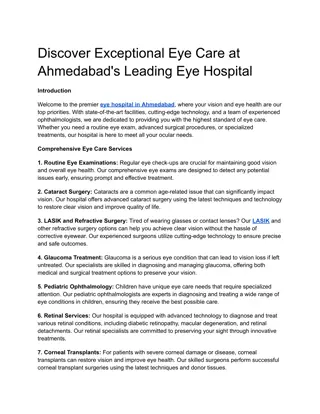 Comprehensive Eye Care Solutions | Optimal Vision & Health