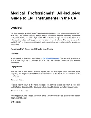Medical Professionals' All-InclusiveGuide to ENT Instruments in the UK
