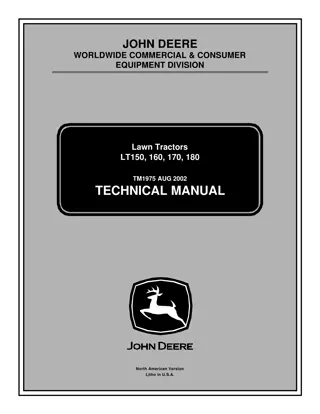 JOHN DEERE LT150 LAWN GARDEN TRACTOR Service Repair Manual Instant Download (TM1975)