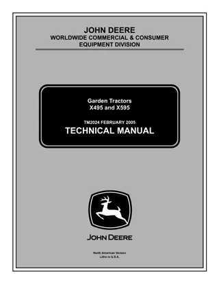 JOHN DEERE X595 4WD LAWN and GARDEN TRACTOR Service Repair Manual Instant Download (TM2024)