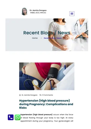 Hypertension (High blood pressure) during Pregnancy Complications and Risks