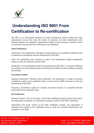 Understanding ISO 9001 From Certification to Re-certification