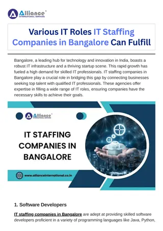 Various IT Roles IT Staffing Companies in Bangalore Can Fulfill