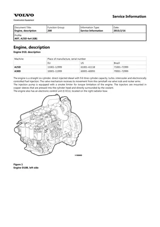 Volvo A25D 4x4 Articulated Dump Truck Service Repair Manual Instant Download