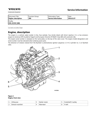 Volvo EC35C Compact Excavator Service Repair Manual Instant Download