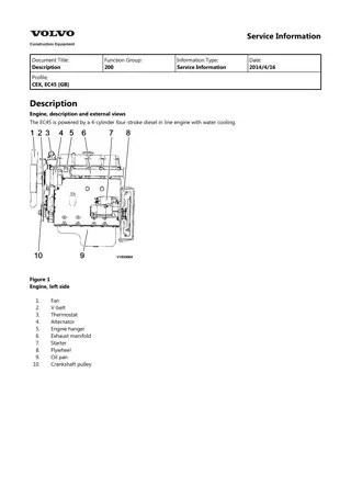 Volvo EC45 Compact Excavator Service Repair Manual Instant Download