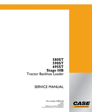 CASE 580ST Stage IIIB Tractor Backhoe Loader Service Repair Manual Instant Download