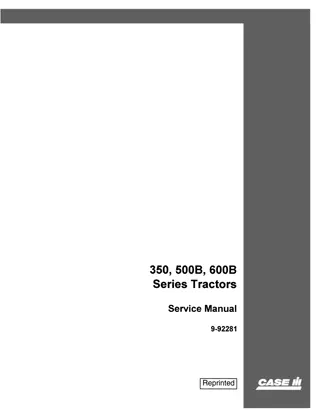 CASE 600B Tractor Service Repair Manual Instant Download