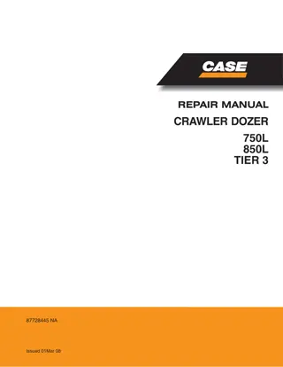 CASE 750L Tier 3 Crawler Dozer Service Repair Manual Instant Download