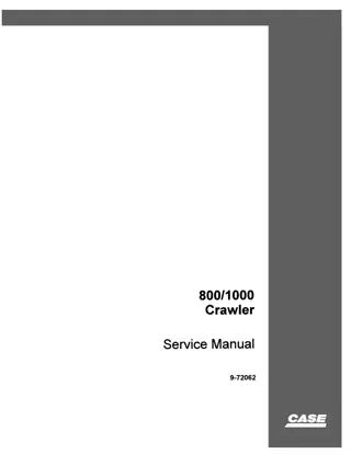 CASE 800 Crawler Dozer Service Repair Manual Instant Download