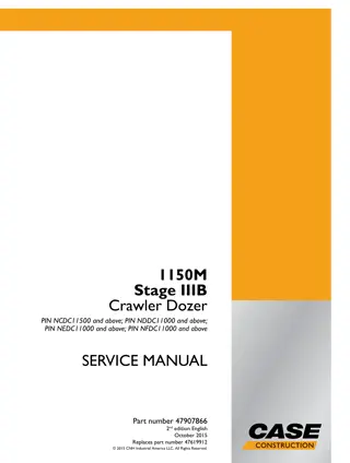 CASE 1150M Stage IIIB Crawler Dozer Service Repair Manual Instant Download (PIN NCDC11500 and above)