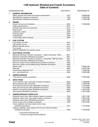 CASE 1188 Crawler Excavator Service Repair Manual Instant Download