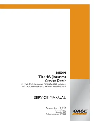 CASE 1650M Tier 4A (interim) Crawler Dozer Service Repair Manual Instant Download (PIN NCDC16500 and above)