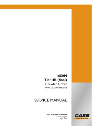 CASE 1650M Tier 4B (final) Crawler Dozer Service Repair Manual Instant Download (PIN NGC107000 and above)