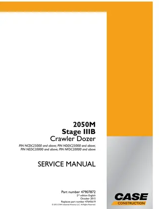 CASE 2050M Stage IIIB Crawler Dozer Service Repair Manual Instant Download ( PIN NEDC20000 and above)