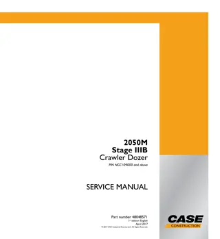 CASE 2050M Stage IIIB Crawler Dozer Service Repair Manual Instant Download (PIN NGC109000 and above)