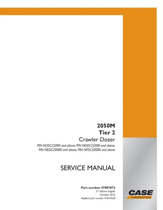 CASE 2050M Tier 2 Crawler Dozer Service Repair Manual Instant Download (PIN NCDC25000 and above)