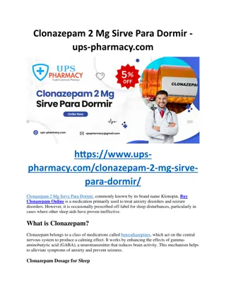 Clonazepam 2 Mg Sirve Para Dormir - ups-pharmacy.com