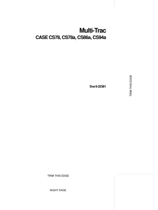 Case CS78 CS78a CS86a CS94a Multi-Trac Tractors Operator’s Manual Instant Download (Publication No.6-22381)