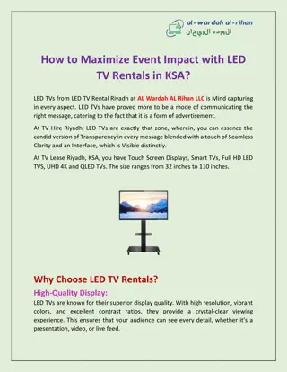How to Maximize Event Impact with LED TV Rentals in KSA?