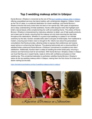 Top 3 wedding makeup artist in Udaipur