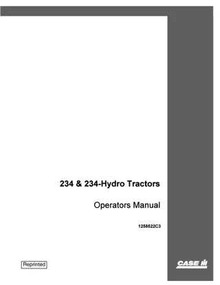 Case IH 234 & 234 Hydro Tractors Operator’s Manual Instant Download (Publication No.1258522C3)