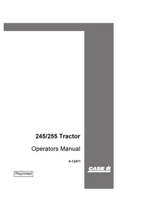 Case IH 245 255 Tractor Operator’s Manual Instant Download (Publication No.9-12471)