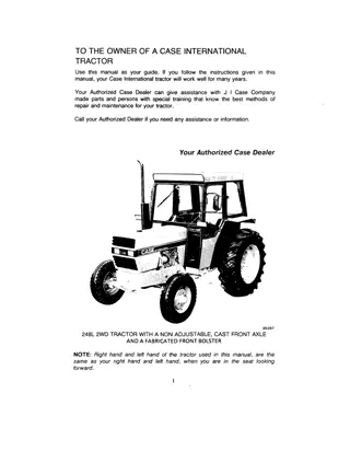 Case IH 258 2WD Tractor With Adjustable Front Axle Operator’s Manual Instant Download (Publication No.9-11471)