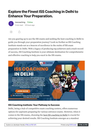 Delhi's Best ISS Coaching Centers: Proven Track Record of Success